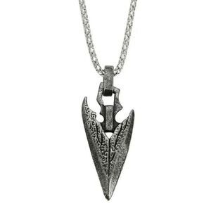 Antique Stainless Steel Arrowhead Dagger Pendant Necklace